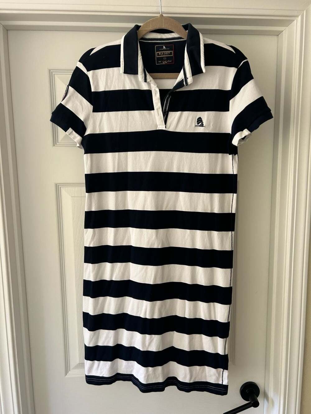 Blu Dept Navy and White Striped Polo Dress